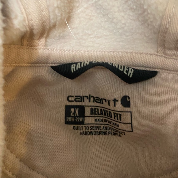 Carhartt Blush Women's 2XL Hoodie with Front Logo Relaxed Rain Defender - Picture 9 of 10